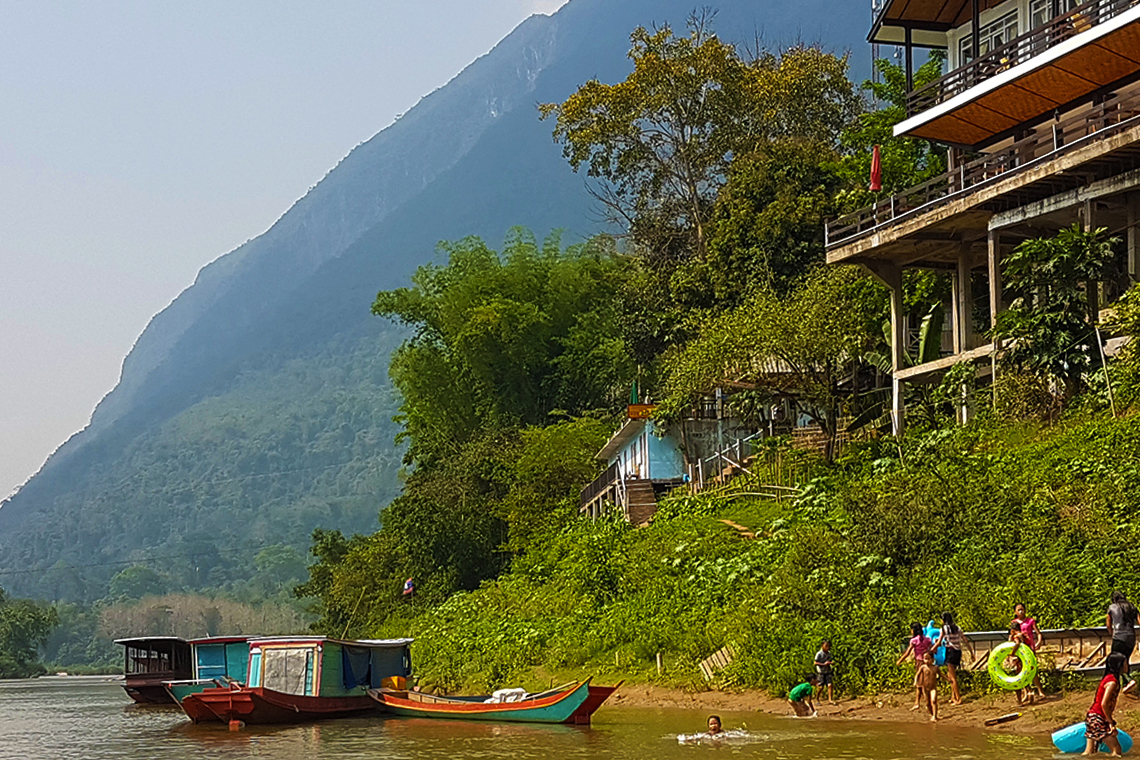 Arriving at Muang Ngoi