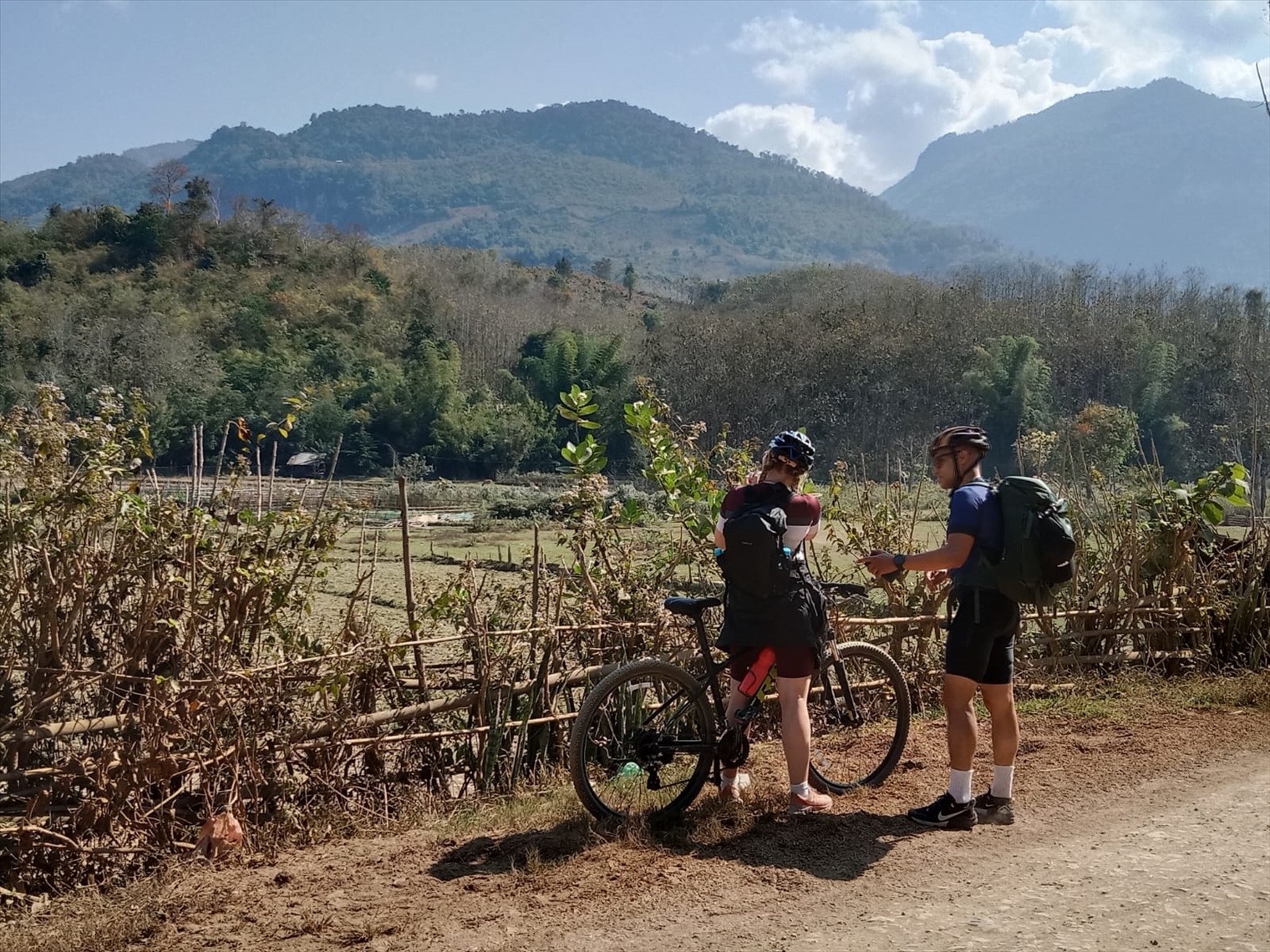Biking through villages